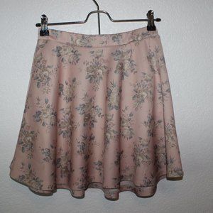 Pastel Pink Floral Skater Skirt